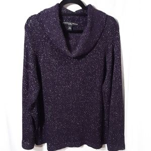 Josephine Chaus sweater, purple/metallic, 2x
